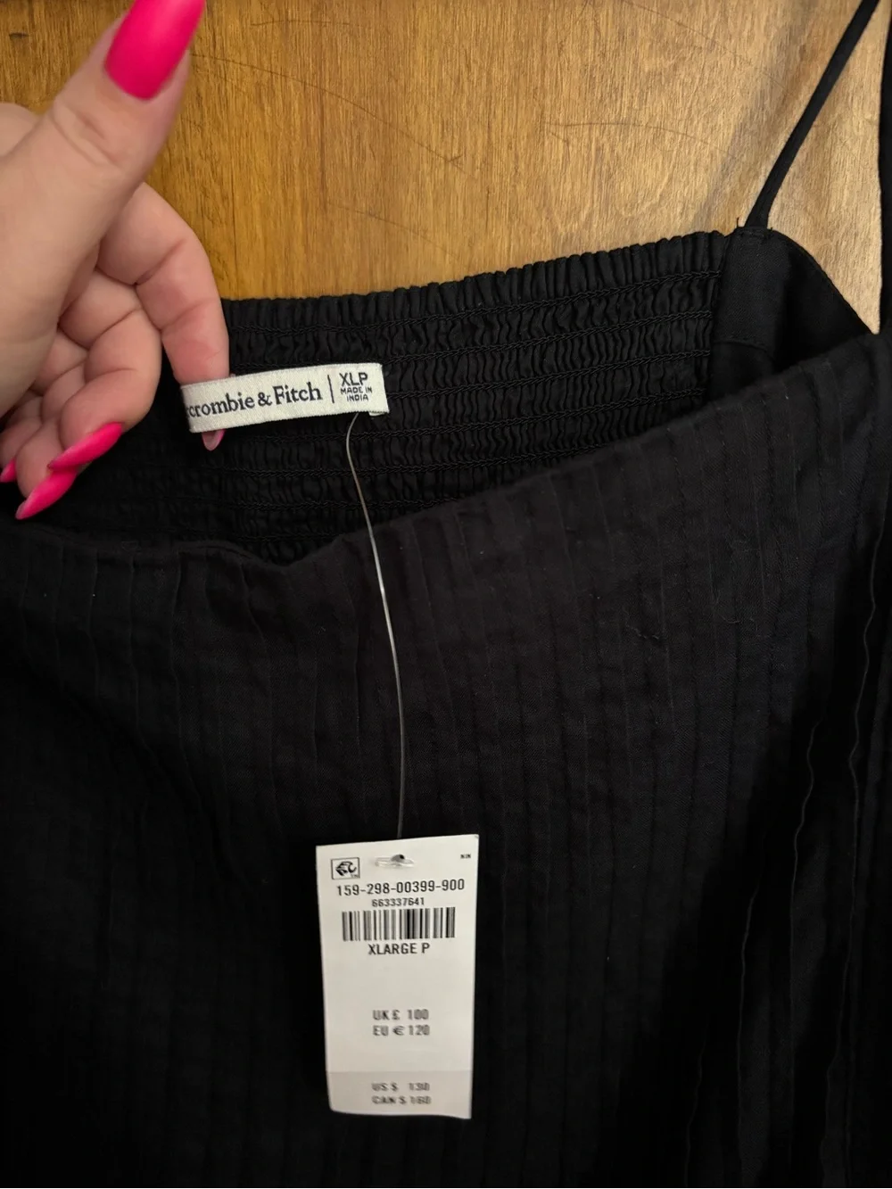NWT Abercrombie & Fitch Black Maxi Dress with Tie Shoulders